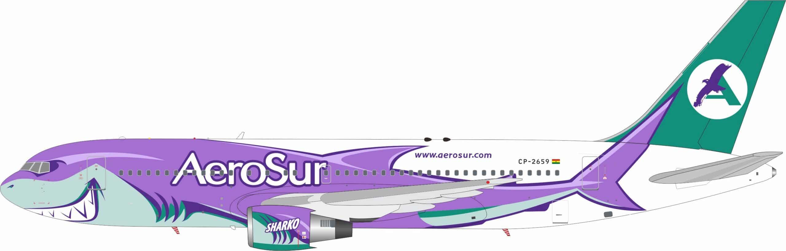 InFlight 200 1:200 Aerosur Boeing B767-200(ER) "Sharko" CP-2659 (IF7625L0326)