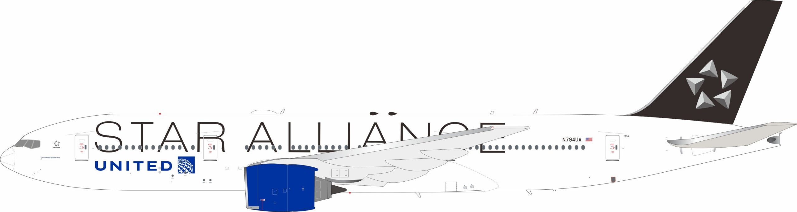 InFlight 200 1:200 United Airlines Boeing B777-200(ER) "Star Alliance" N794UA (IF772UA0226)