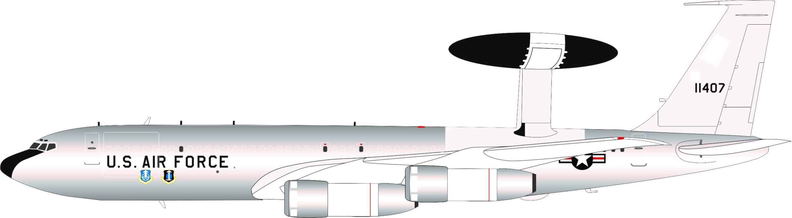 InFlight 200 1:200 United States Air Force (USAF) Boeing EC-137D Sentry (B707-300) 71-1407 (IFE3DUSAF407P)