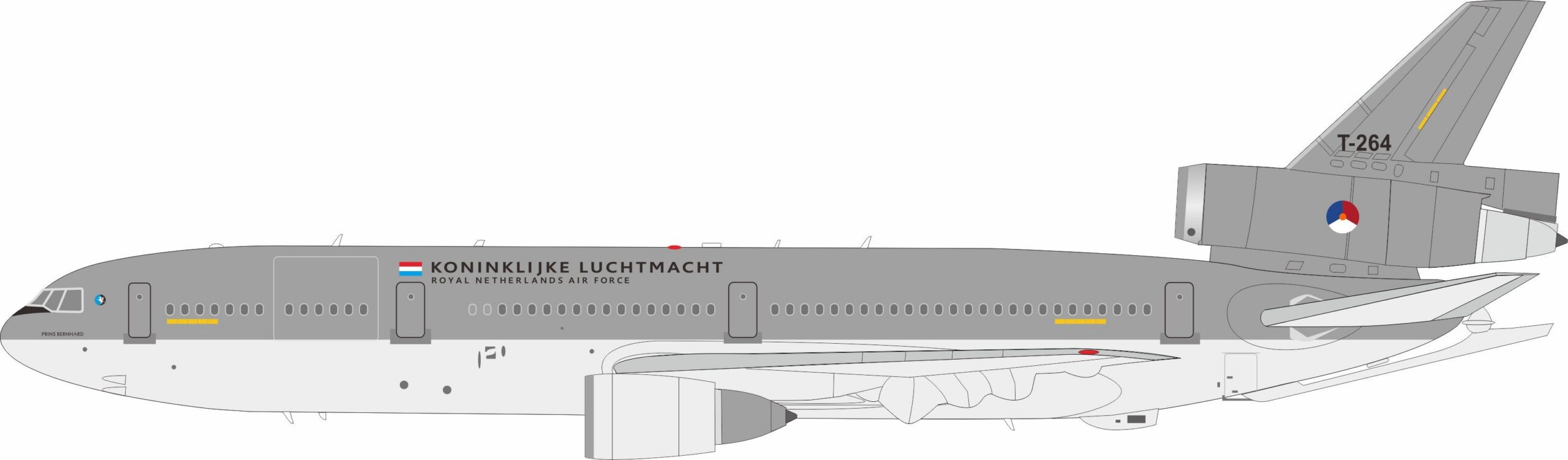 InFlight 200 1:200 Royal Netherlands Air Force (RNLAF) McDonnell Douglas KDC-10-30CF "Prins Bernhard" T-264 (IFKDC10-T-264)