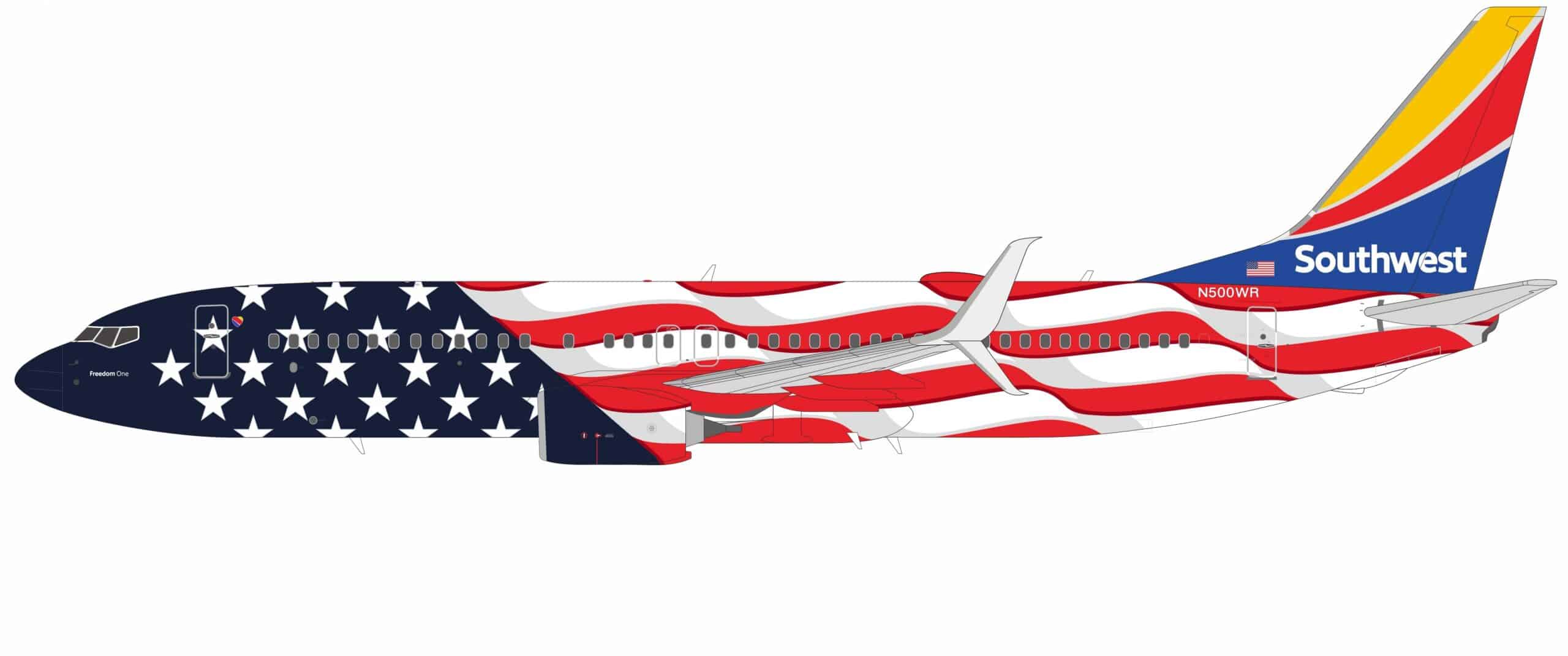 NG Models 1:200 Southwest Airlines Boeing B737-800S "Freedom One" N500WR (NG08068)