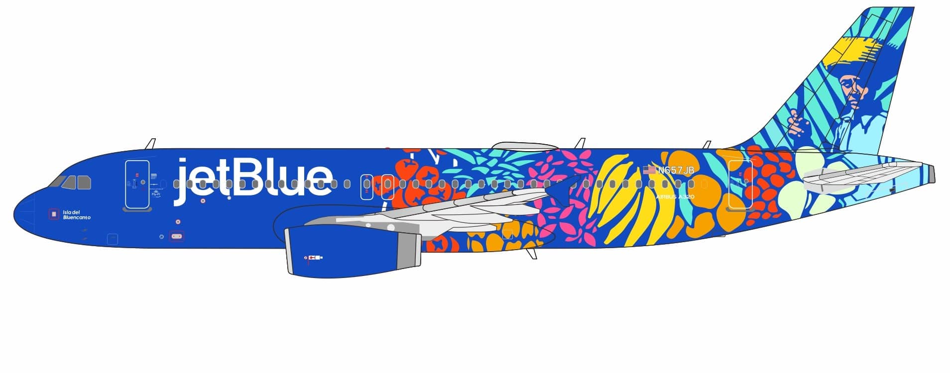 NG Models 1:400 JetBlue Airbus A320-200 "Isla del Bluencanto" N657JB (NG15067)