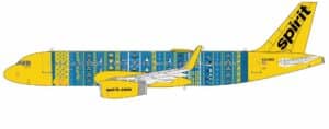 NG Models 1:400 Spirit Airlines Airbus A320-200S "Winter Sweater" N628NK (NG15074)