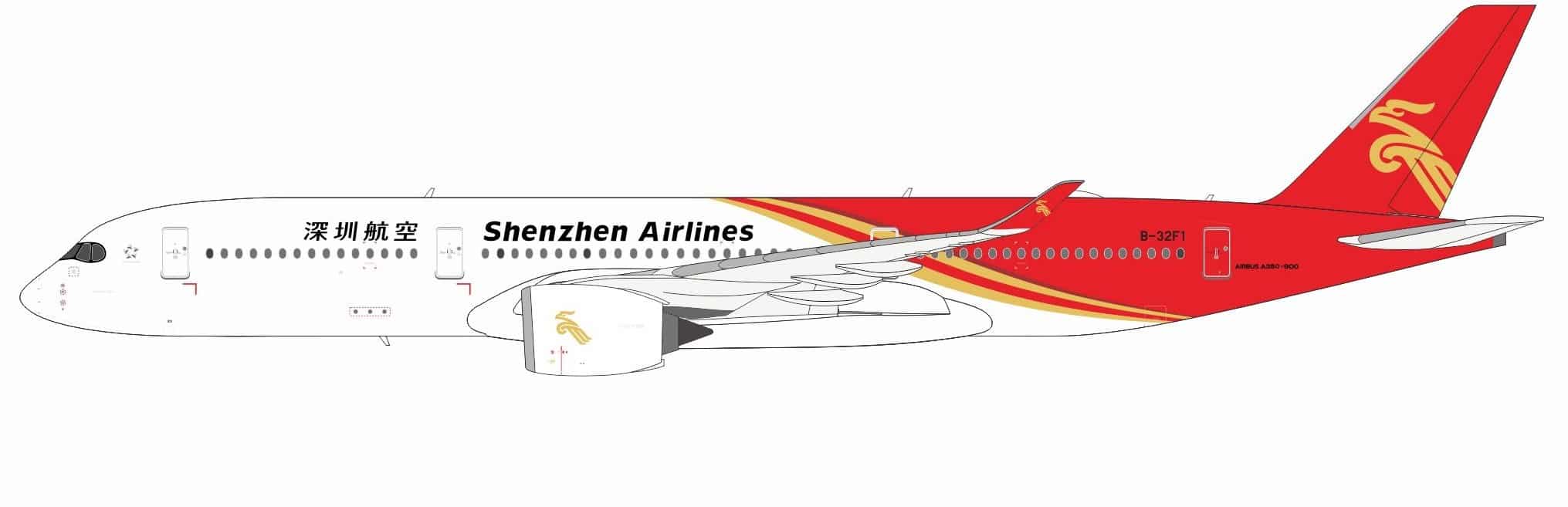 NG Models 1:400 Shenzhen Airlines Airbus A350-900 XWB B-32F1 (NG39140)