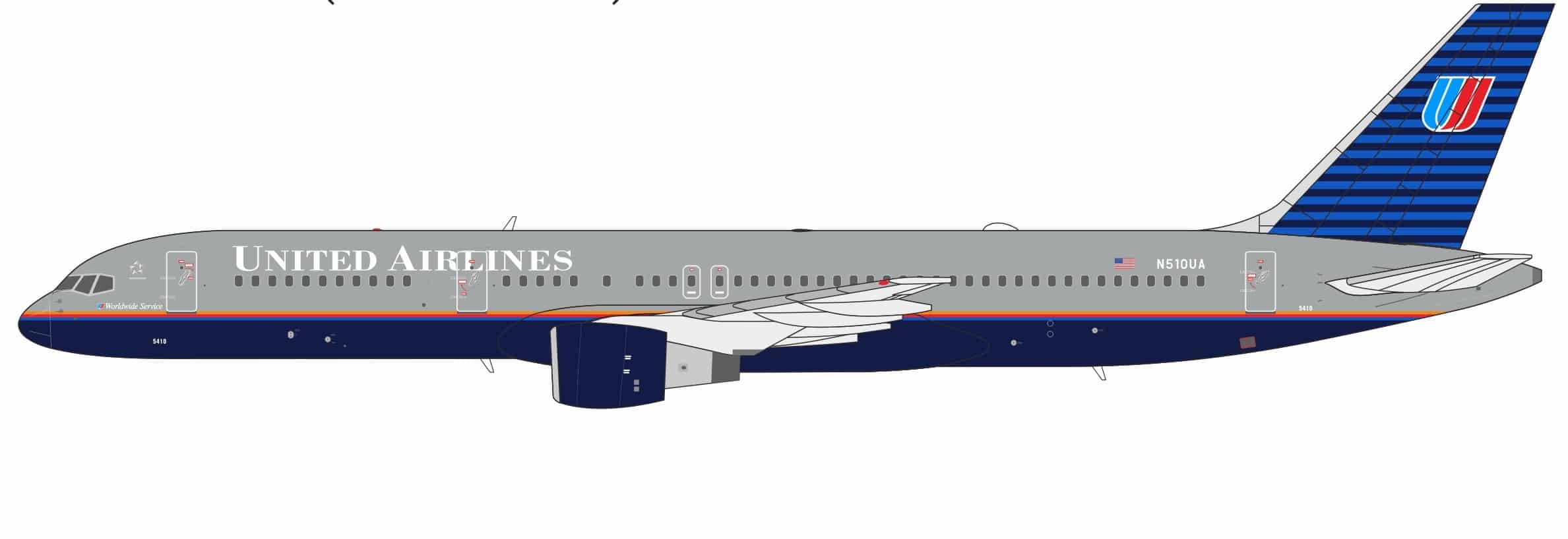 NG Models 1:200 United Airlines Boeing B757-200 N510UA (NG42060)