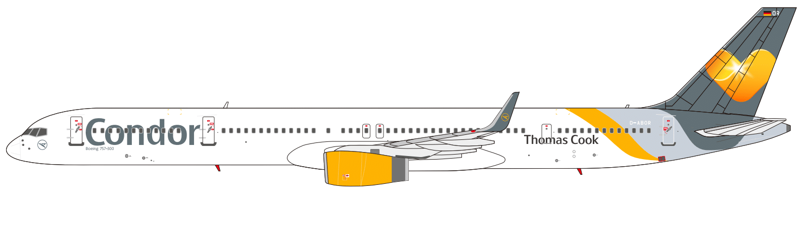 NG Models 1:400 Condor Boeing B757-300w D-ABOR (NG45013)