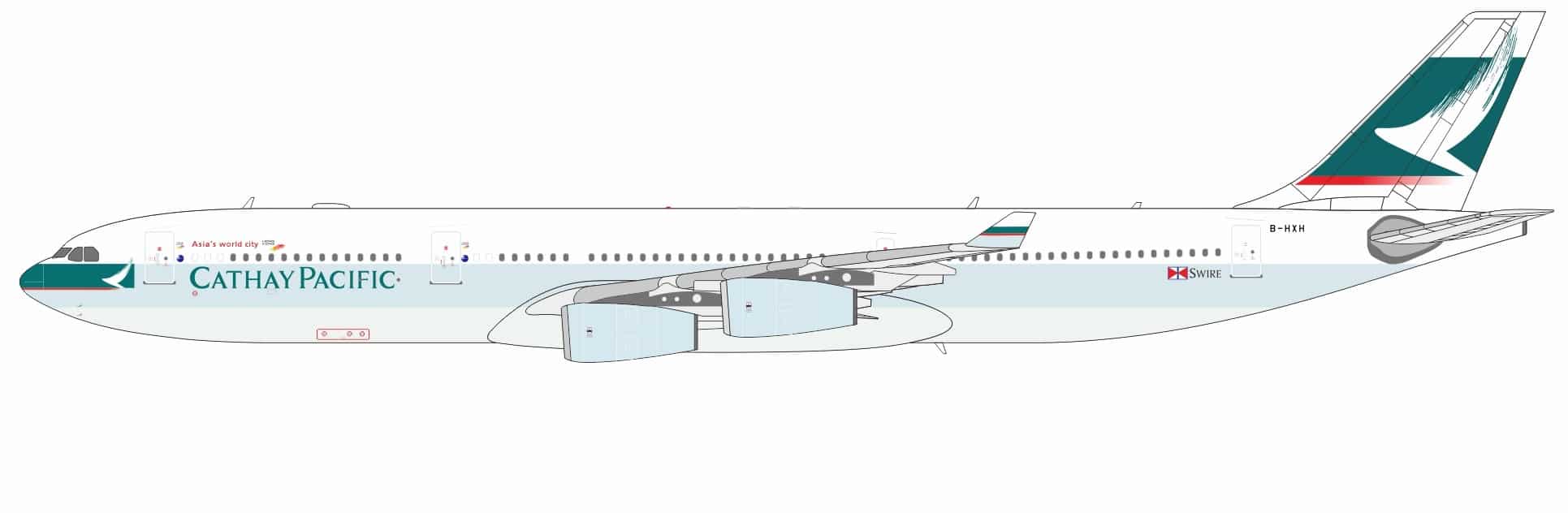 NG Models 1:400 Cathay Pacific Airbus A340-300 B-HXH (NG65002)