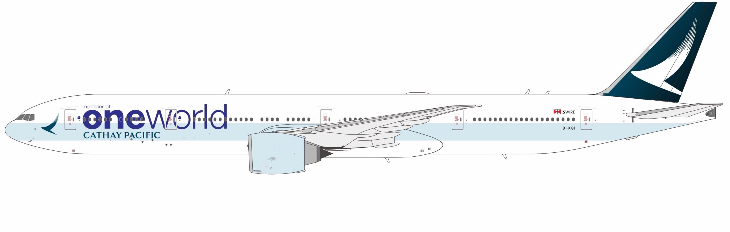 NG Models Ultimate 1:400 Cathay Pacific Boeing B777-300(ER) "OneWorld" B-KQI (NG73102)