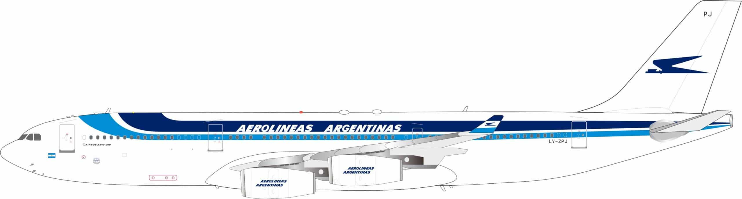 InFlight 200 1:200 Aerolineas Argentinas Airbus A340-200 LV-ZPJ (IF342AR0726)
