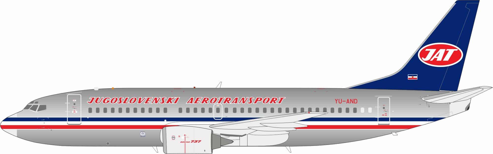 InFlight 200 1:200 JAT Yugoslav Airlines Boeing B737-300 YU-AND (IF733JU0127P)
