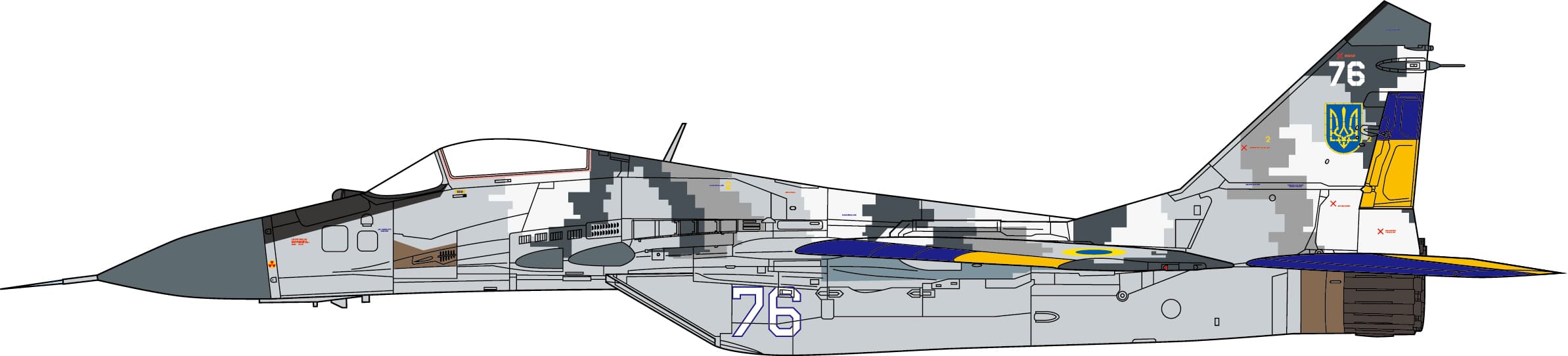 JC Wings Military 1:72 Ukrainian Air Force Mikoyan MiG-29 Fulcrum, Ukraine, 2023 "76 White" (JCW-72-MG29-017)