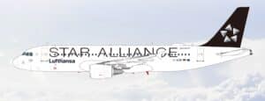 SQ Wings 1:200 Lufthansa Airbus A320-200 "Star Alliance - Flaps Down" D-AIZM (L2325FD)