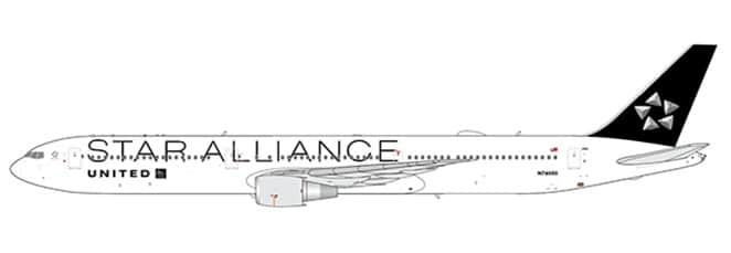 JC Wings 1:200 United Airlines Boeing B767-400(ER) "Star Alliance - Flaps Down" N76055 (LH2507A)