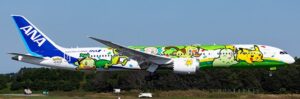 JC Wings 1:200 ANA All Nippon Airways Boeing B787-9 Dreamliner "Green Pokemon - Flaps Down" JA923A (SA2128A)